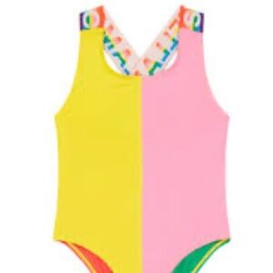 Stella McCartney Kids Yellow and Pink One Piece Swimsuit